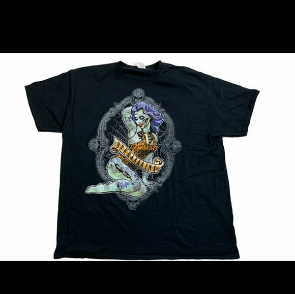 Men's extra large girl zombie T-shirt - Picture 1 of 3